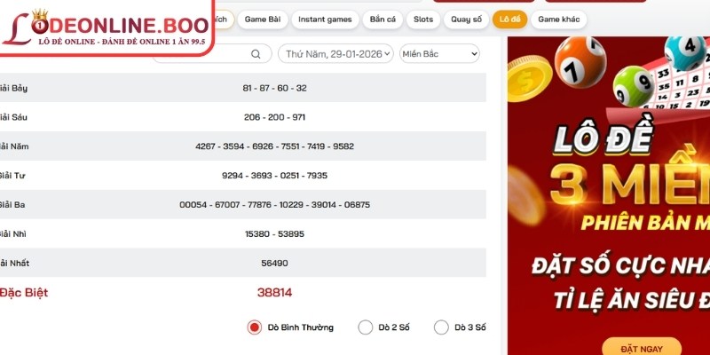 Tựa game lô đề 3 miền